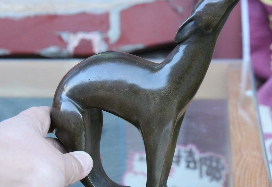 Western Art Bronze Sculpture Italian Greyhound Dog sighthound Statue Figurine | Дом и сад