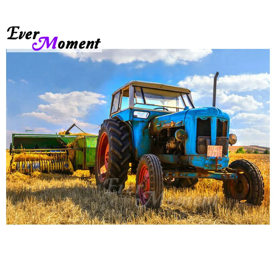 

Ever Moment Diamond Painting Tractor Farm Picture Of Rhinestone Mosaic Full Square Drill Diamond Embroidery Decoration ASF1084