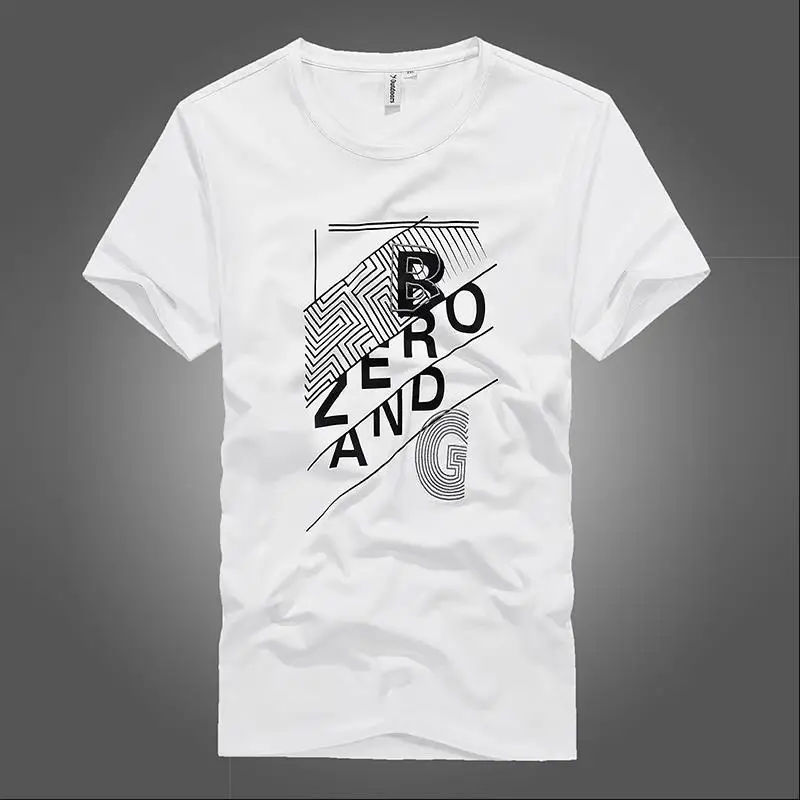 New summer casual T-shirt short sleeved round neck print | Мужская одежда