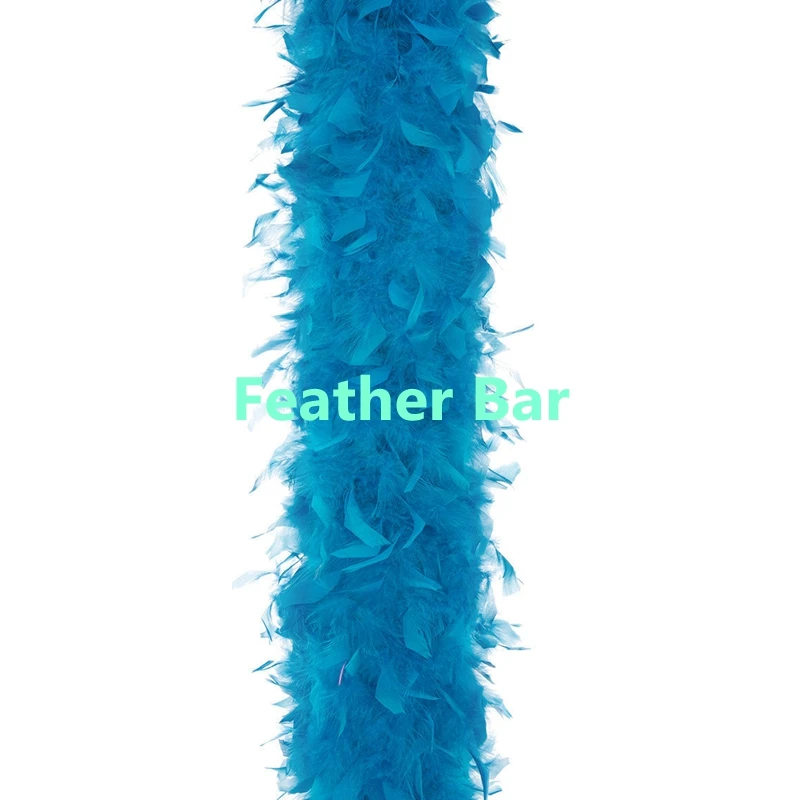 80 грамм пушистое перо индейки Boas бирюзовые синие Окрашенные Перья Chandelle полоски
