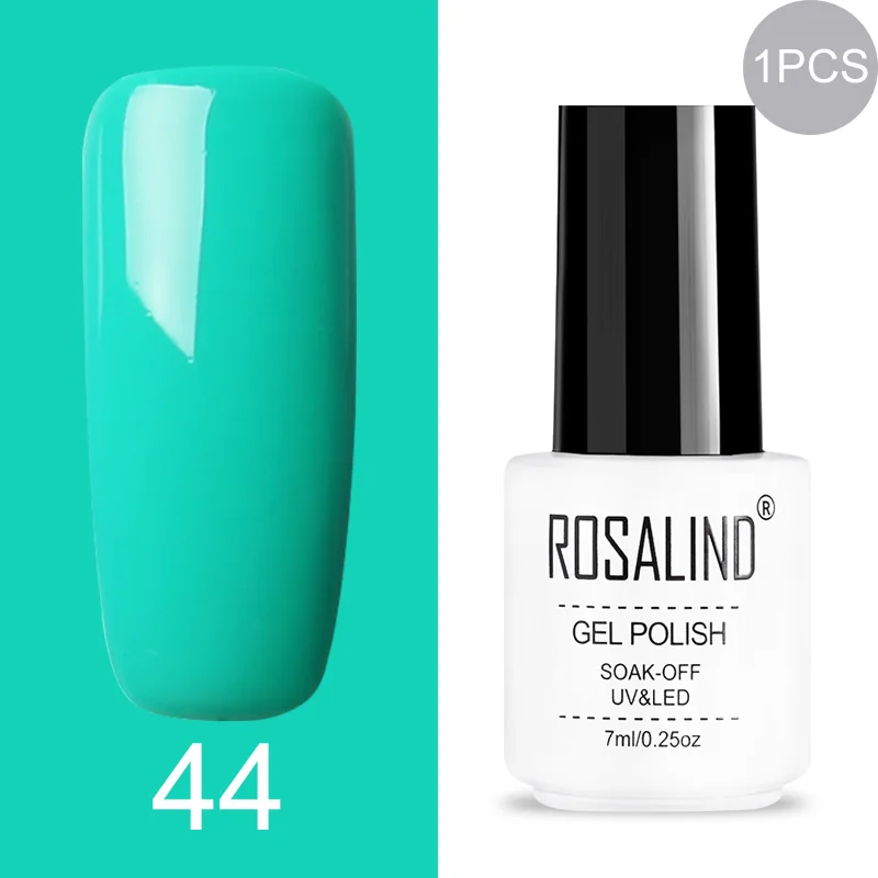 44 ROSALIND Gel Varnish Set For Manicure Hybrid Nail Art Top Coat Primer - Цвет: 44