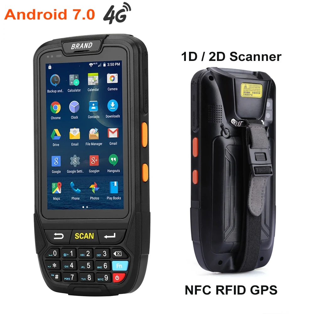 Бесплатная доставка 4G LTE Android Мобильный терминал данных PDA 1D 2D сканер портативный