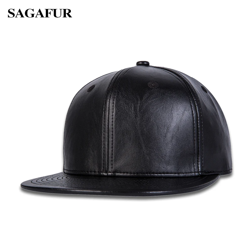 Унисекс из кожзаменителя плоские Hat женский Super Cool Черный Кепки Открытый Хип-хоп