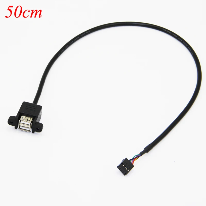 Материнская плата Bochara 9 Pin Header to Dual USB 2,0 Female кабель для передачи данных с винтовым креплением на панель 30 см 50 см