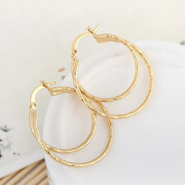 Модные новые женские золотые серьги-кольца 3 цвета модные ювелирные изделия