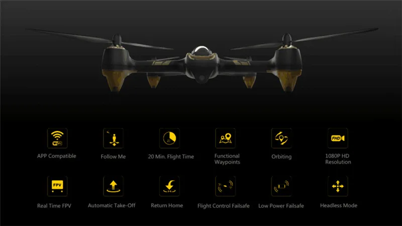 В наличии 2017 новейший Hubsan X4 AIR H501A WIFI FPV Бесщеточный с HD камерой 1080P GPS Waypoint RC