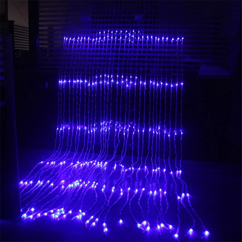 

3x2M/3x3M/6x3M Waterproof LED Waterfall Icicle Curtain String Lights Party Holiday Christmas Light for Wedding Garden Decoration