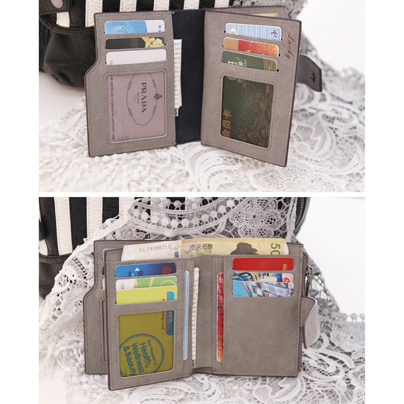 Женские кошельки короткие женские из искусственной кожи Матирующая сумка для