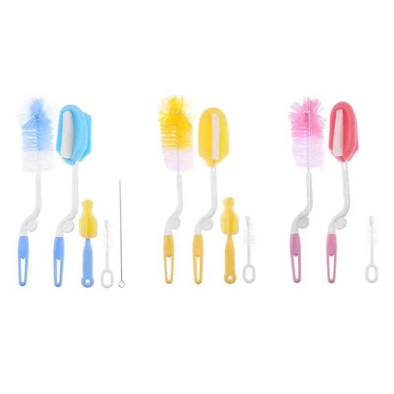 

3/4/5pcs Baby Bottle Brushes Set Sponge Nipple Pacifier Cleaner Milk Feeder Cleaning Brush Baby Feeding Tools Baby Care Props
