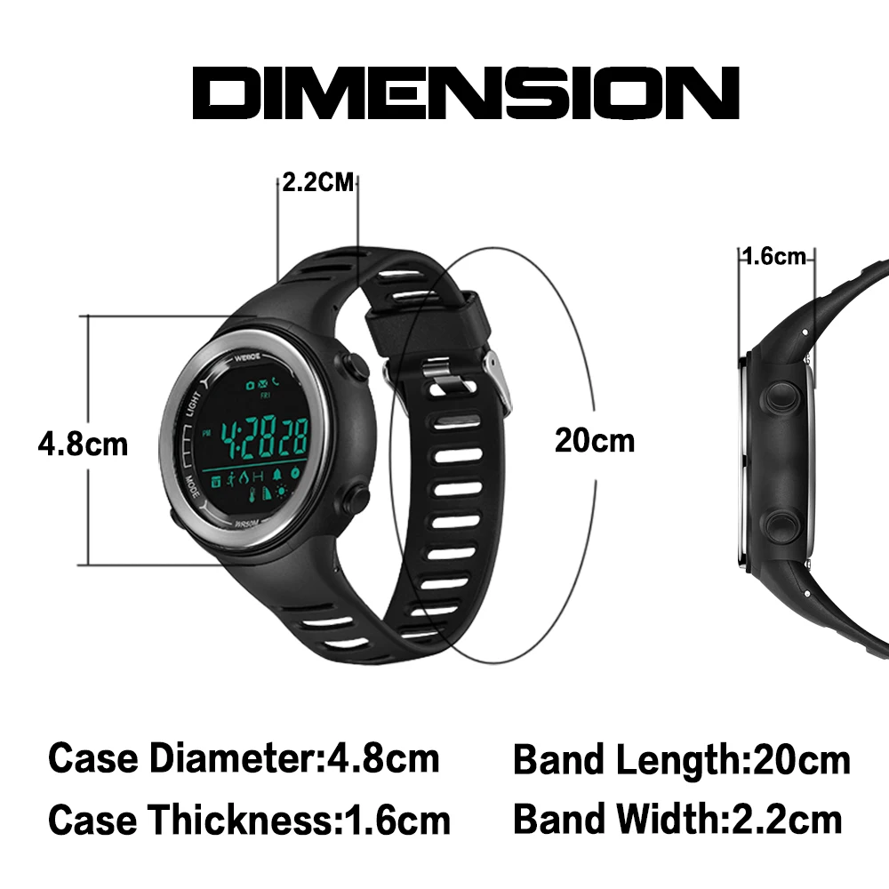 WEIDE спортивные многофункциональные смарт-часы, цифровые устройства, счетчик Bluetooth, Монитор скорости нагрева, электронные устройства для IOS Android