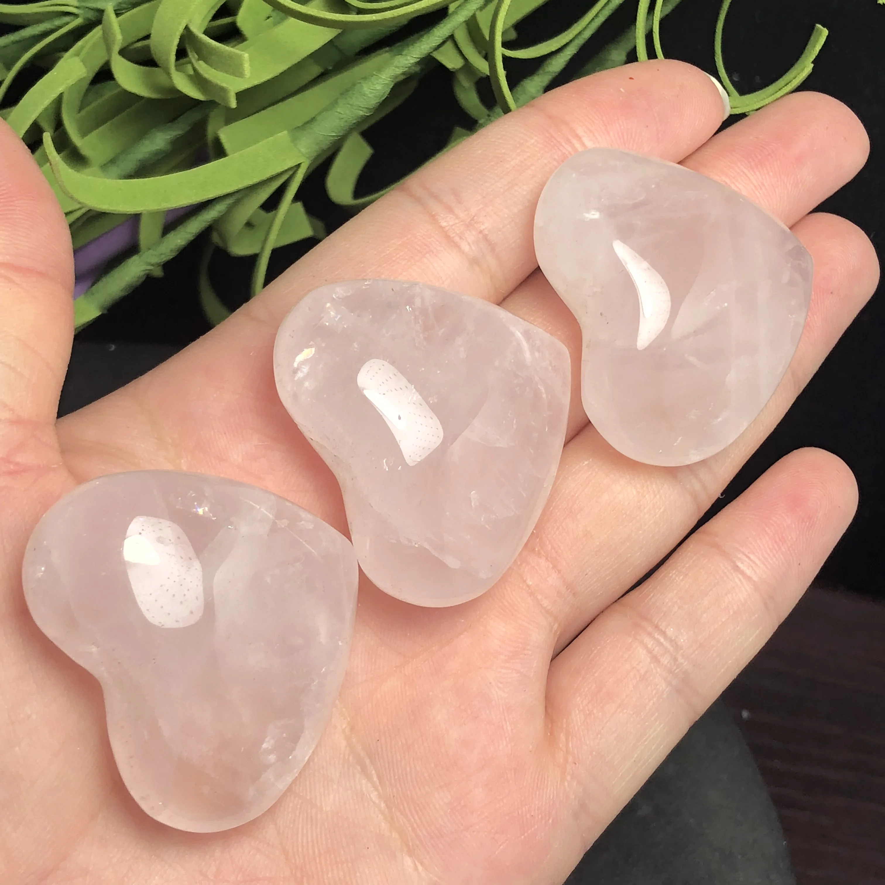 3 шт. натуральный Красочный розовый порошок кристалл в форме сердца массажный