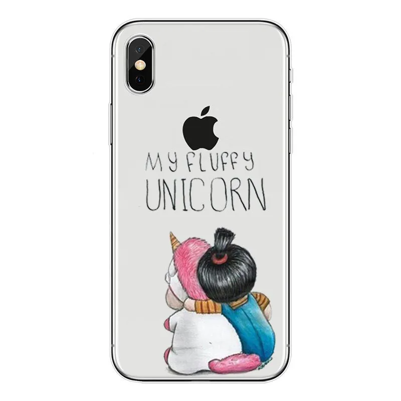 L002 Agnes Пушистый Единорог TPU Caso Capa de Мягкий силиконовый чехол для Apple iPhone 6 7 4 8 plus X 5 прозрачный чехол - Цвет: TPU
