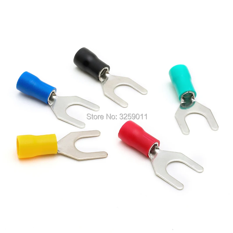 20 шт. SV5.5-4 12-10 AWG Spade Предварительно Изоляционные электрические обжимные клеммные