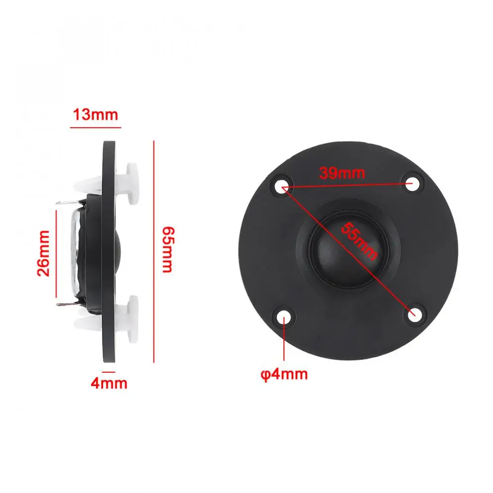 2.5Inch 10W 20Core Dome Membrane Portable Tweeter Speaker Unit DIY Soundbox Loudspeaker with High Fidelity and Ball-top-shape |