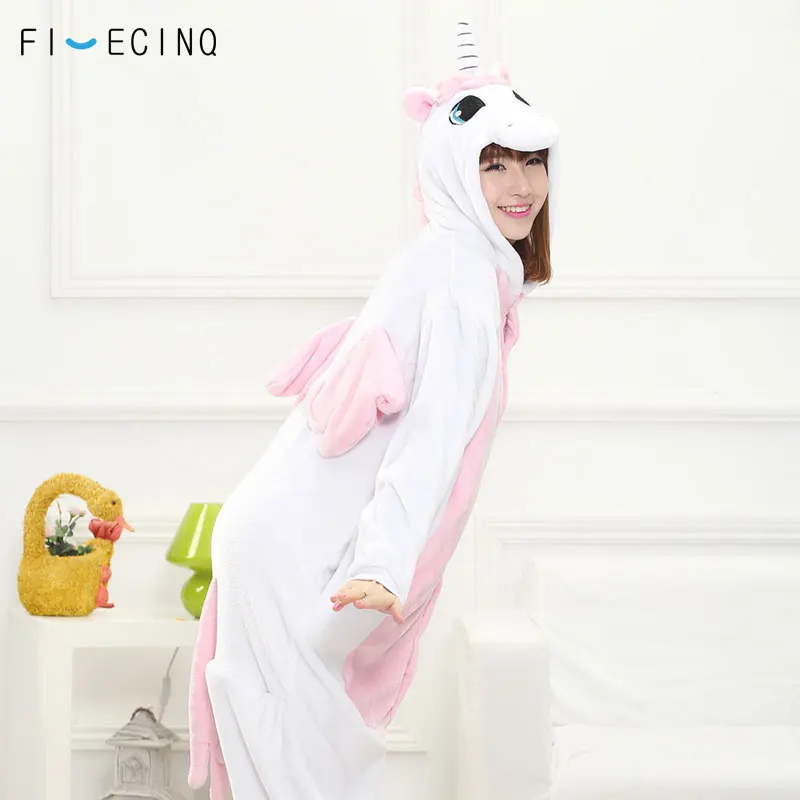 pink unicorn Костюм животного для косплея для женщин и мужчин; Забавный комбинезон; фланелевый мягкий зимний теплый комбинезон; карнавальные вечерние костюмы - Цвет: pink unicorn