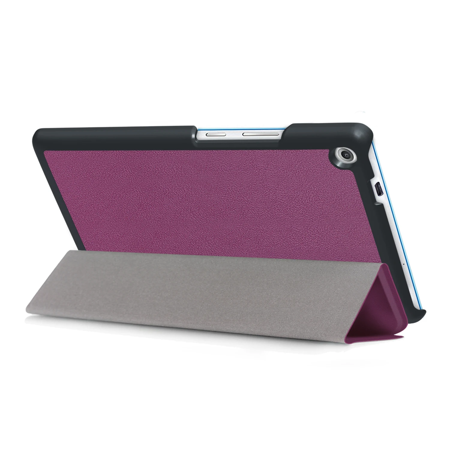 PURPLE Ультратонкий кожаный чехол-книжка для планшета lenovo Tab 3 TAB3 7 Plus 7703 7703x TB-7703X TB-7703F 7" - Цвет: PURPLE