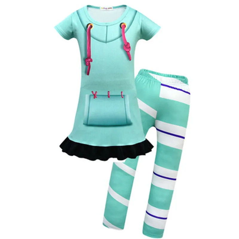 Новая одежда Vanellope Von Schweetz костюм для Хэллоуина крушение It ralf2 Ральф ломает