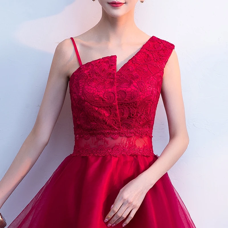 Robe de soiree красное элегантное кружевное вечернее платье без рукавов вечерние платья с коротким передом и длинной спинкой платья для выпускного вечера