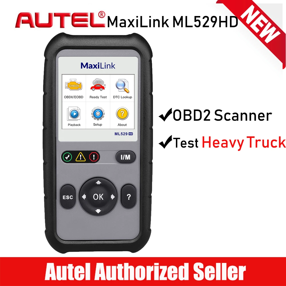 AUTEL MaxiLink ML529HD сверхмощный считыватель кодов автомобиля OBD2 сканер грузовиков