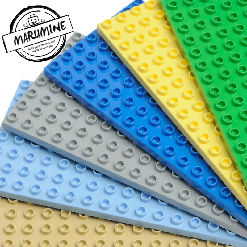 MARUMINE кирпичи 8x16 точек Duplo Baseplate 4 шт./Партия Детские городские строительные блоки запчасти строительные Развивающие игрушки для детей