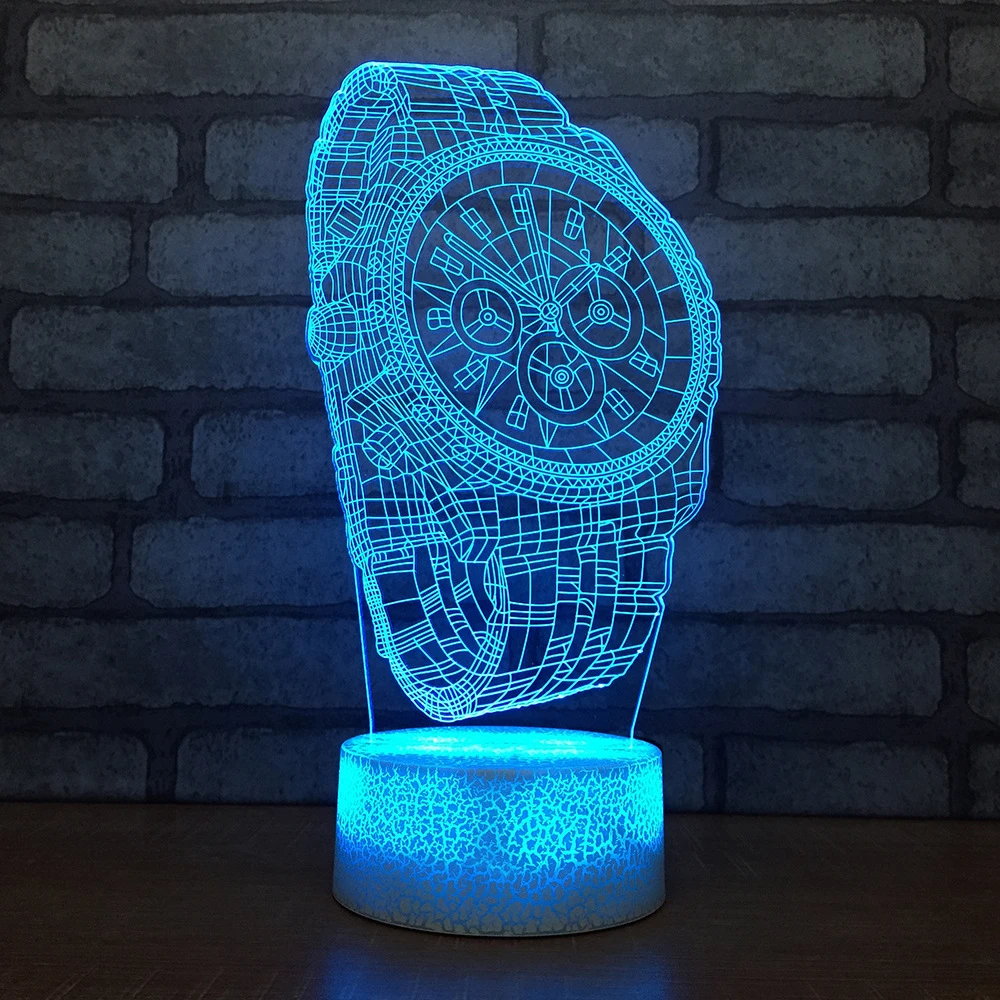Светодиодная настольная 3d лампа для часов креативный мультяшный ночсветильник с