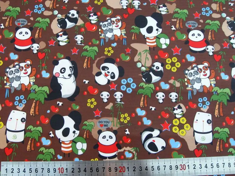 Водонепроницаемая ткань с ПВХ панды на коричневом (096A)|waterproof fabric|fabric waterprooffabric fabric