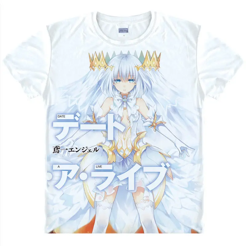 Date A Live футболка Yamai рубашка милые женские футболки Аниме одежда kawaii классные