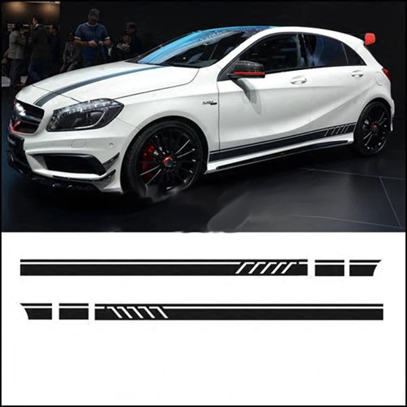 6pcs/lot car body decoration sticker For Mercedes benz AMG w204 w211 W210 CLK c180 e200 CLA GLK GLE GLC A180 A B C E S class | Автомобили