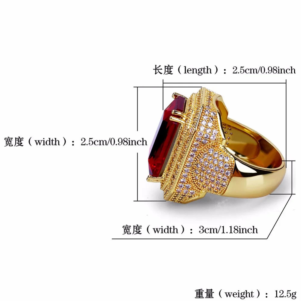 Новое поступление Bling лед из кубического циркония в стиле хип-хоп кольцо белого