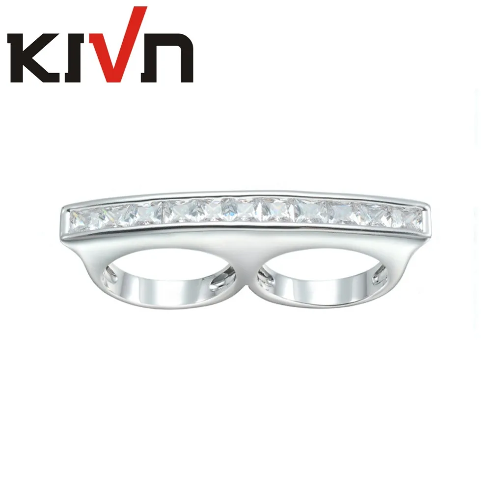 Модные ювелирные изделия KIVN роскошный кубический цирконий с двумя