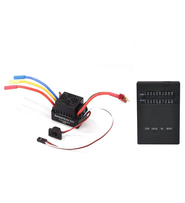HIINST водонепроницаемый 60A ESC + Карта программы комбо подходит для 1/10 RC автомобиля