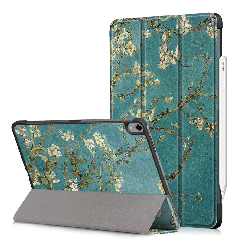 Flip Flower Painted Case for New IPad Pro 11 Release Ultra Slim PU Leather Trifold Stand Cover for IPad Pro 11 Case Fundas