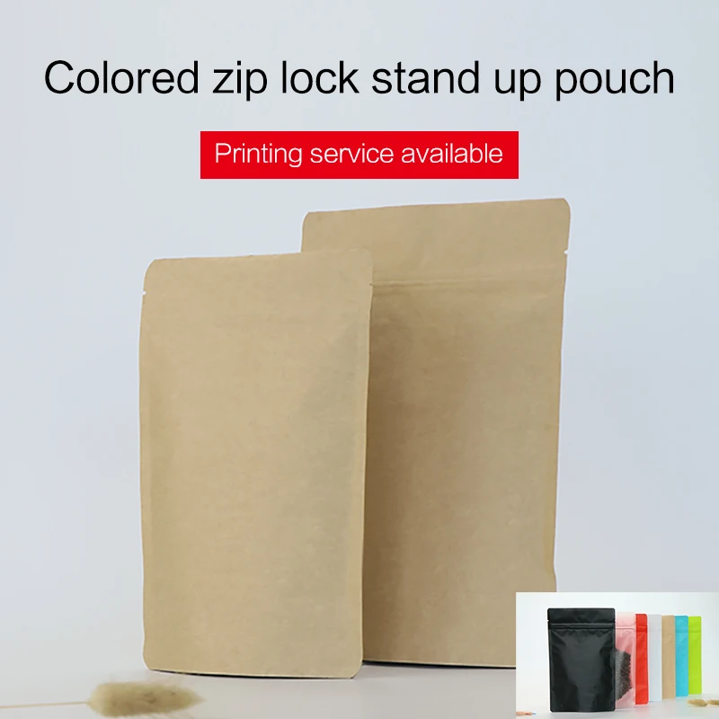 

Подставка из крафт-бумаги, сумка с замком из алюминиевой фольги на молнии, сумка с замком для чая, кофе, бобов, продуктов питания, пакеты для у...