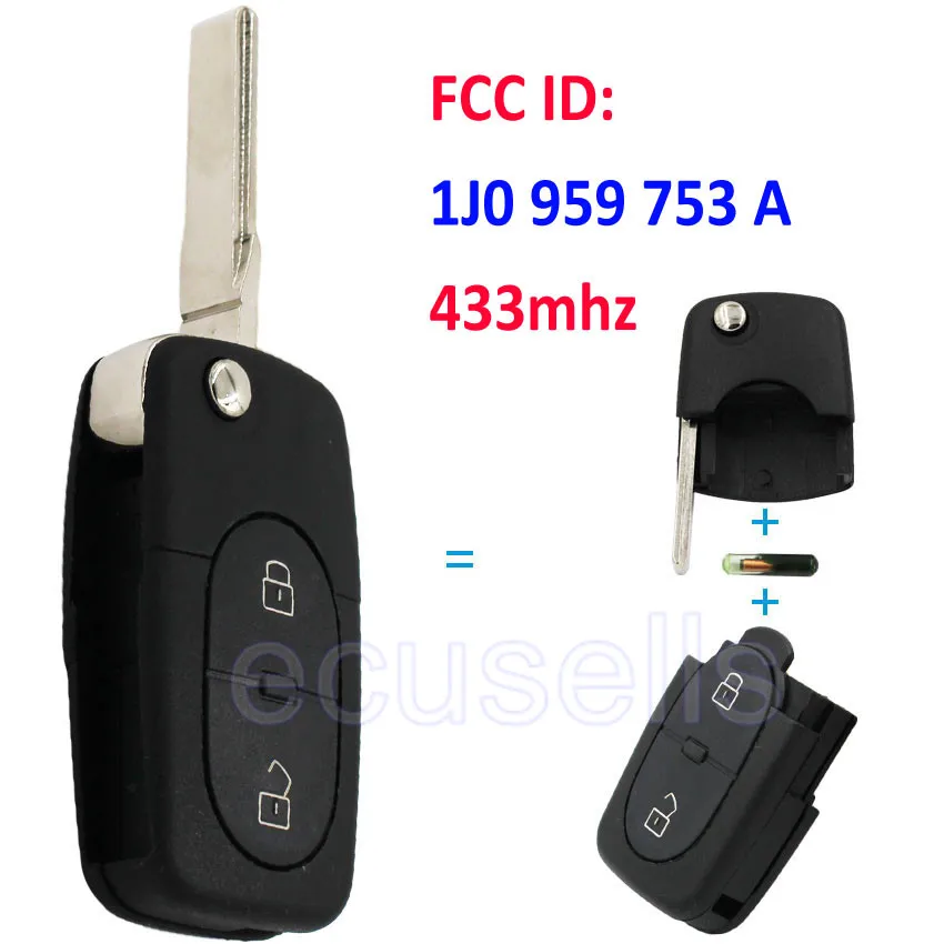 1J0 959 753 раскладной дистанционный брелок для VOLKSWAGEN PASSAT GOLF MK4 1998 2000 FCC ID: 1J0959753A|mk4 golf|fob