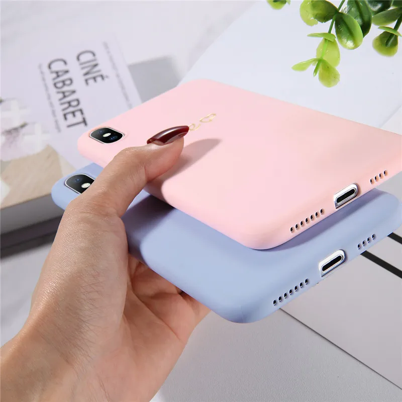KJOEW пары любящее сердце чехол для iPhone X XS XR Xs Max 8 7 6 6s плюс Твердые Цвет Письмо