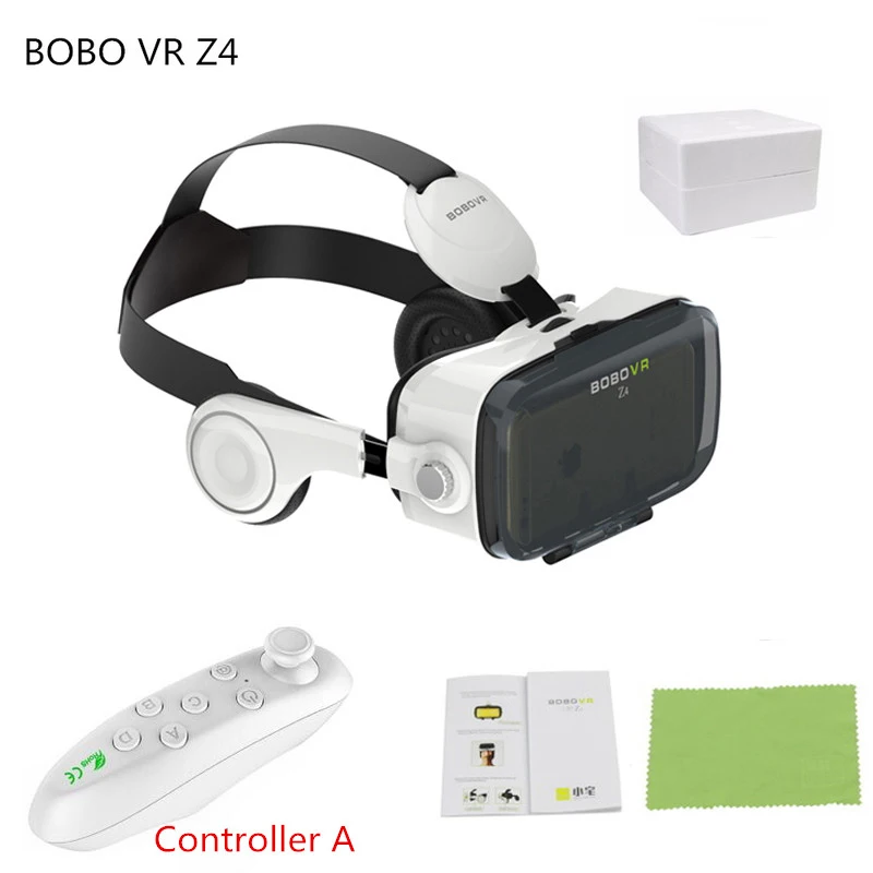 Z4 WHITE A BOBOVR Z4 Vr Box 3D картонный шлем кожаные очки виртуальной реальности со стереогарнитурой для 4-6 дюймового мобильного телефона - Цвет: Z4 WHITE A