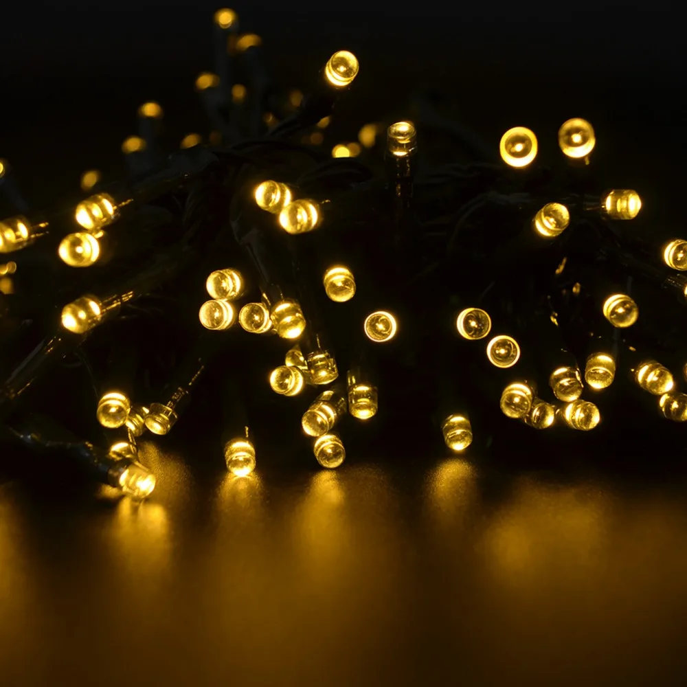 Солнечная светодиодная гирлянда 100 светодиодных солнечных ламп наружная