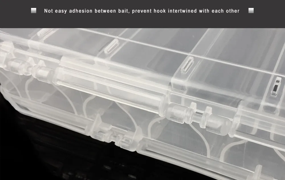 29.5*19*6cm Big Clear Plastic Fishing Tackle Boxes Double Sided 14 Slots Case Bait Tool Universal Fishing Lure Box Accessories