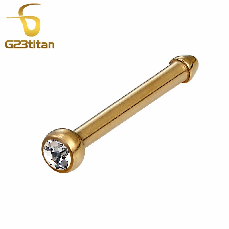 Кольца для носа G23titan серьги ноздри с фианитами изогнутые кольца шпильки