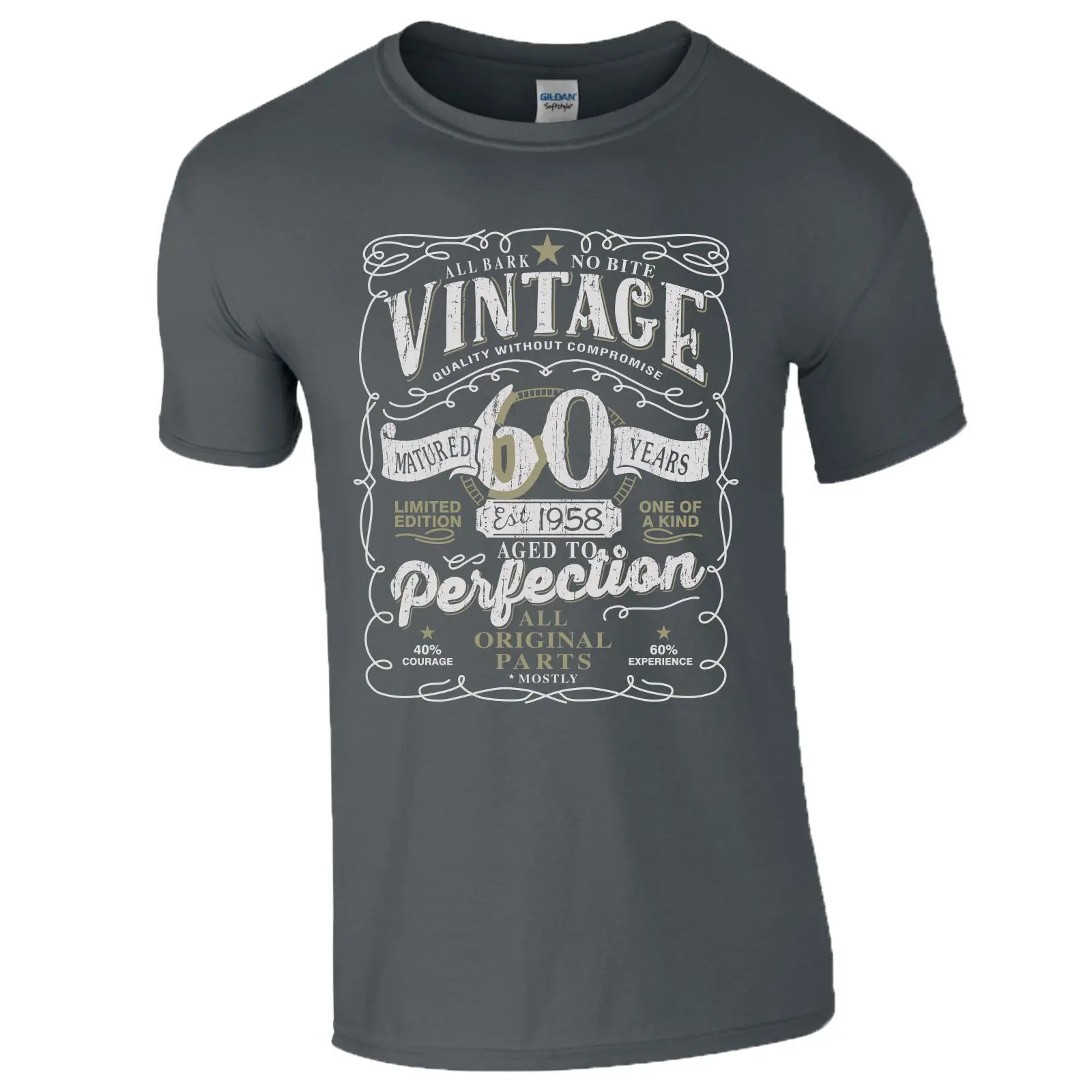 60th Birthday Gift T Shirt Made In 1958 Original Parts 60 Years Mens Ladies Top Fashion Summer Paried Tshirts Tops Tshirt Homme | Мужская