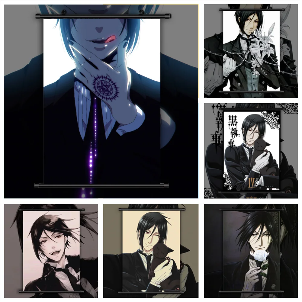

Black Butler Sebastian Michaelis Anime manga wall Poster Scroll B