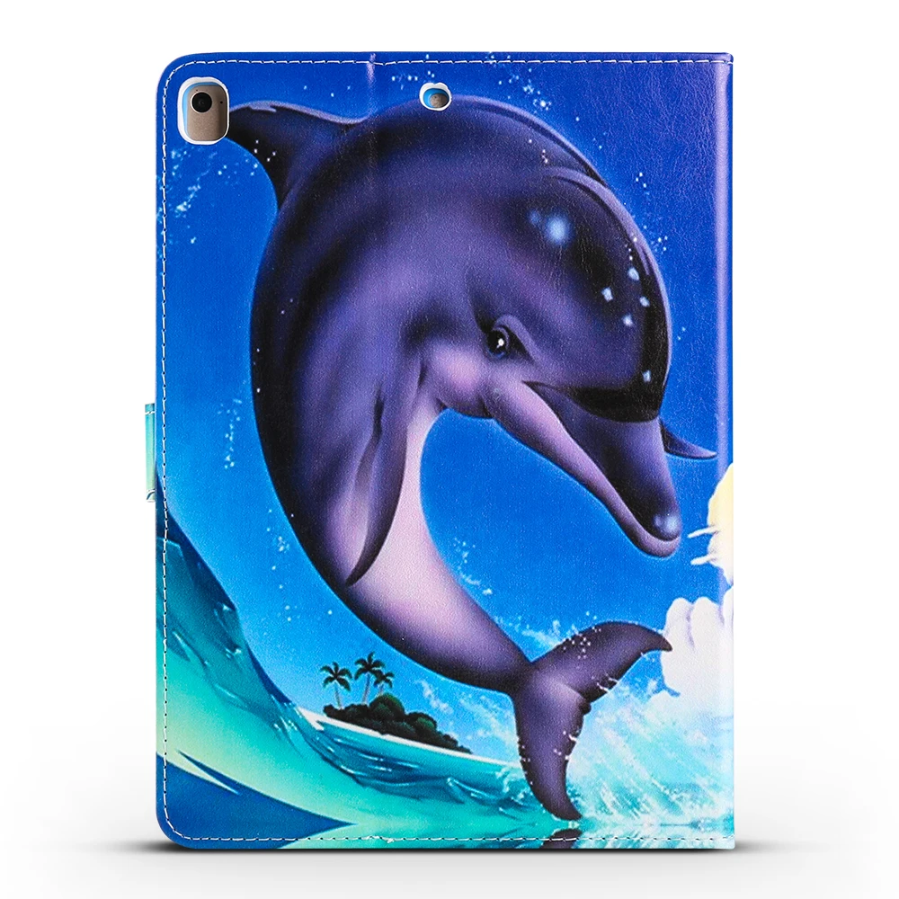 VRLucky для iPad 2018 2017 9 7 дюймов Air 1 2 Pro чехол с милым рисунком дельфина Флип Стенд PU