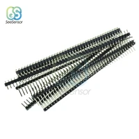 10pcs 40pin 1x40p 2 54mm male breakable single row right angle pin header strip connector for arduino