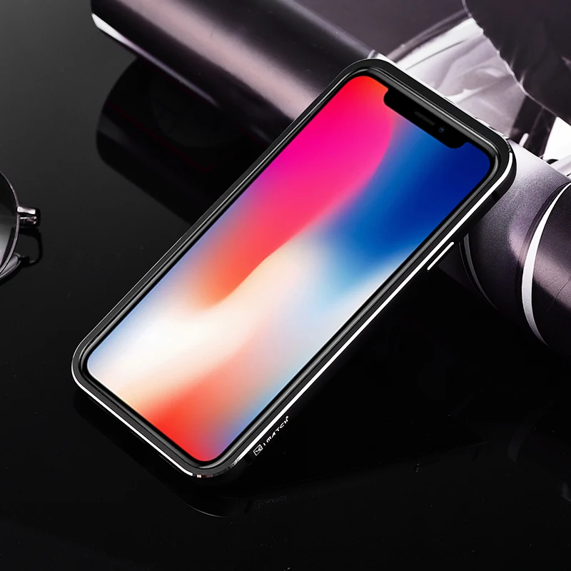 iMatch чехол для iPhone X Coque Роскошный Алюминиевый металлический бампер+ 9H Твердость Закаленное стекло задняя крышка для iPhone X чехол