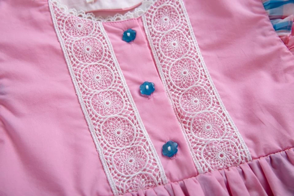 Pettigirl Cute Pink Girls Summer Dress Fly Sleeve Heart-Shaped Hollow With Handmade Flowers&ampHeadwear Kids Clothing | Детская одежда