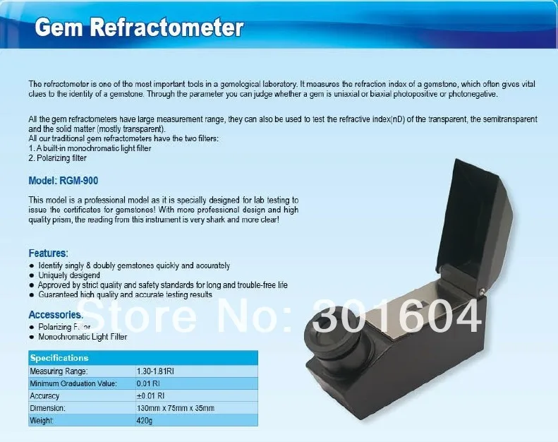 Профессиональный рефрактометр с драгоценными камнями 1 30-Ri RGM900 | Инструменты