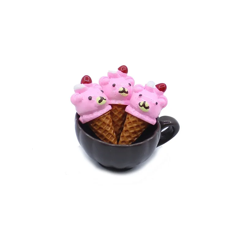 3 шт./лот Kawaii DIY мороженое конус Смола миниатюрное плоские задние кабошоны для
