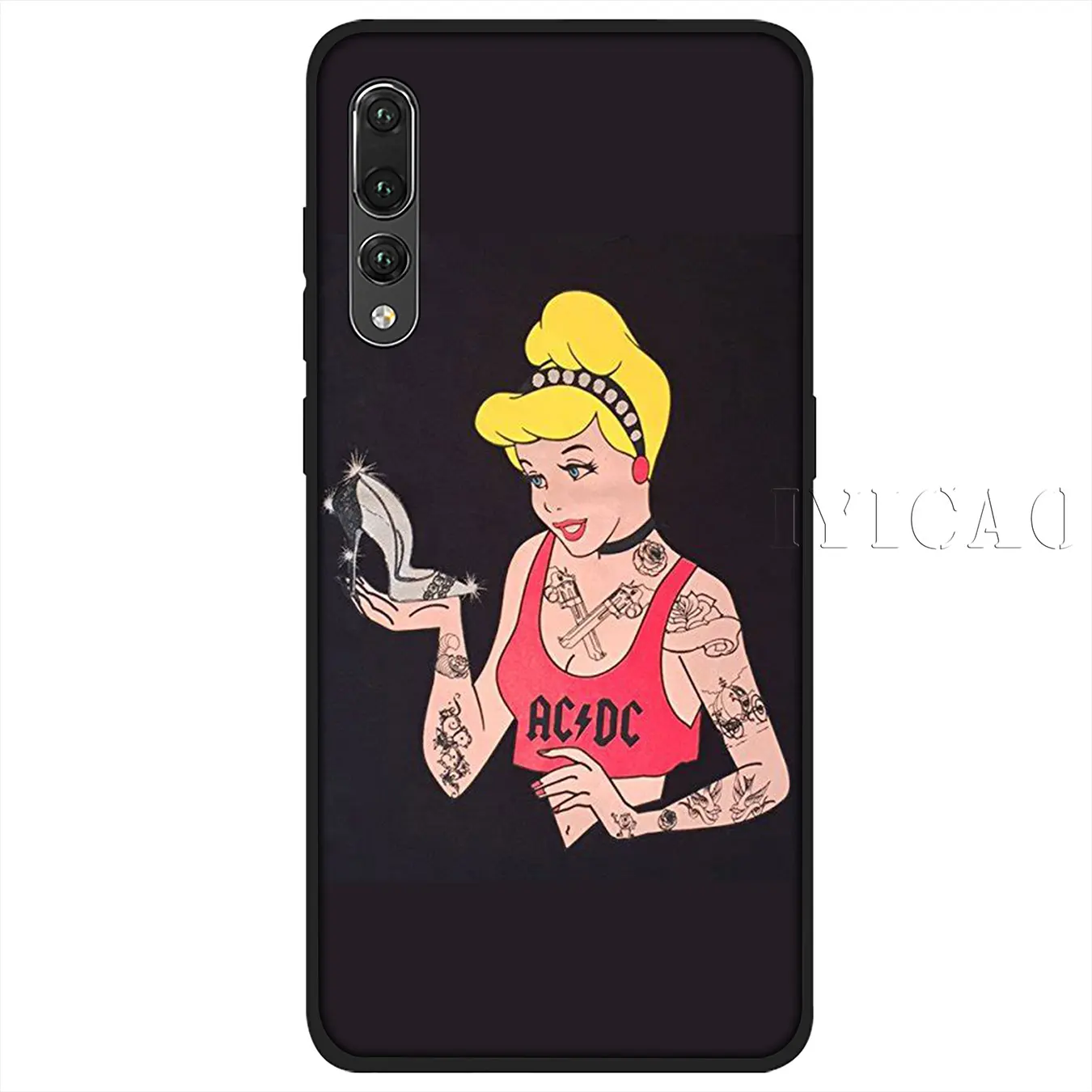 IYICAO Tattooed Alice Ariel Jasmine princess cartoon Soft Case for Huawei P30 P20 Pro P10 P9 P8 Lite Mini 2017 P smart Z 2019 |