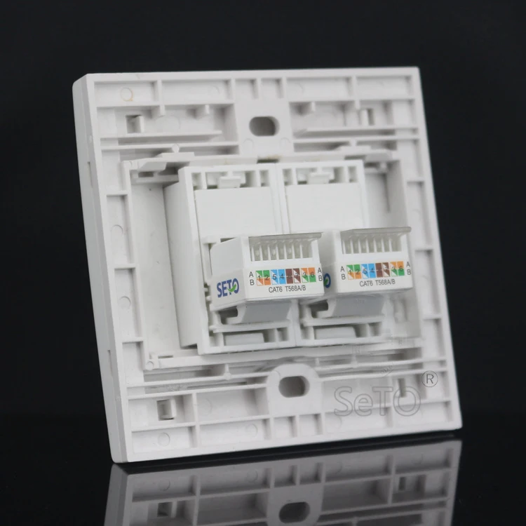 SeTo 86 Тип Двойной Gigabit Ethernet RJ45 Cat6 Сетевой Lan розетка настенная пластина Keystone