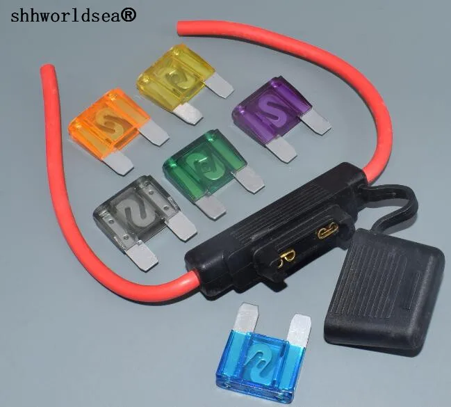 Shhworldsea 8 AWG Калибр Макси держатель плавкого предохранителя встроенный провод 12 24 В